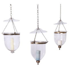 Group of Three Antique Smoke Bell Light Fixtures, Priced Individually