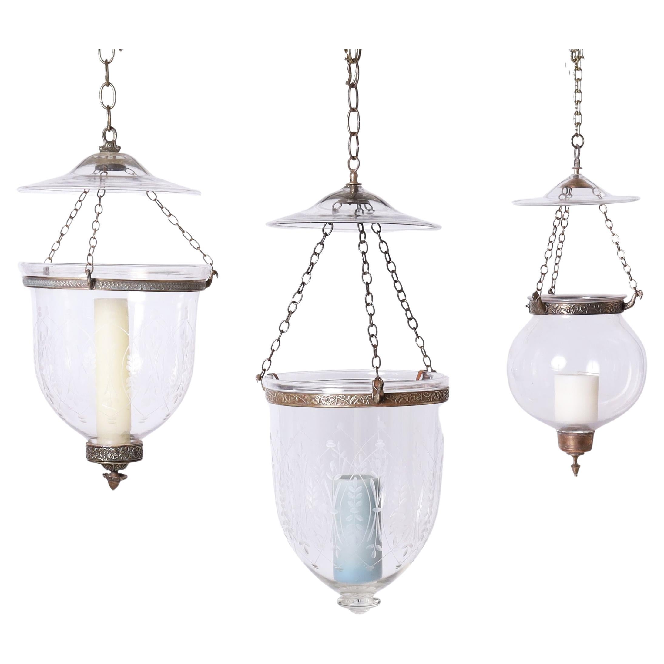 Two Antique Smoke Bell Light Fixtures, Priced Individually