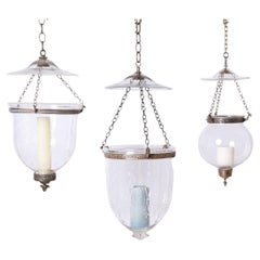 Two Antique Smoke Bell Light Fixtures, Priced Individually