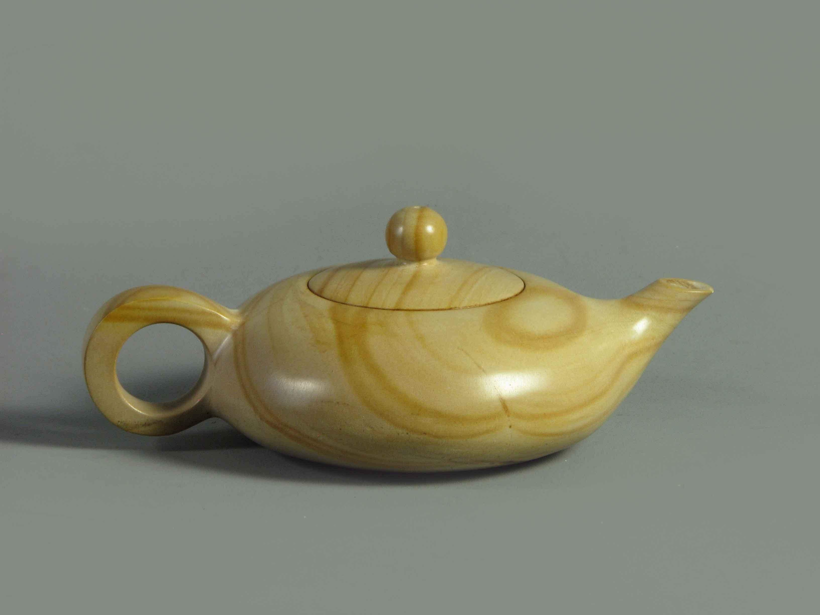 Group of Three Chinese Yixing & Marble Teapots China, 20th Century For Sale 2