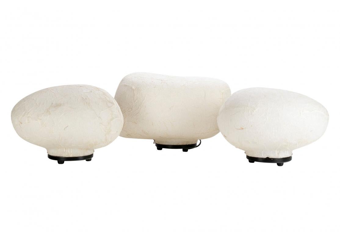 Mid-Century Modern Group of Three Contemporary Paper Covered Table Lamps For Sale