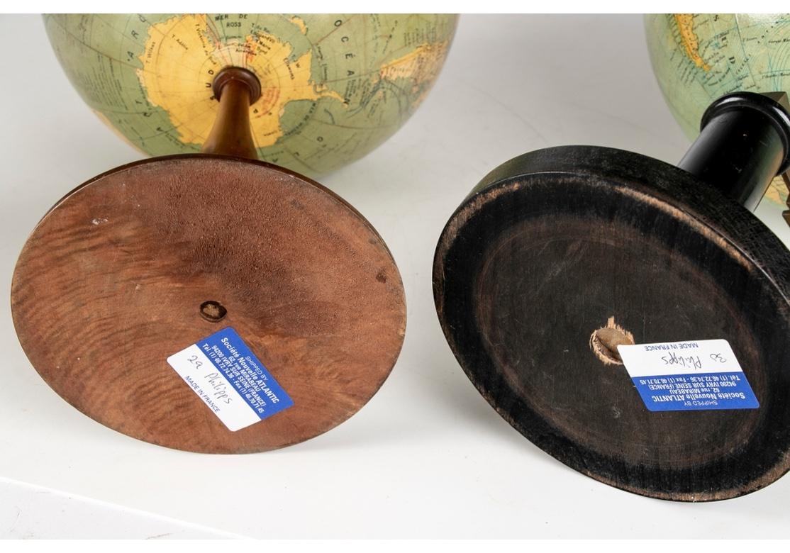 Group of Three Early 20th C. French Tabletop Globes on Stands, Including G. Thom For Sale 5