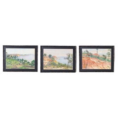 Used Group of Three Escambia Bay Florida Watercolors by Joy Postle