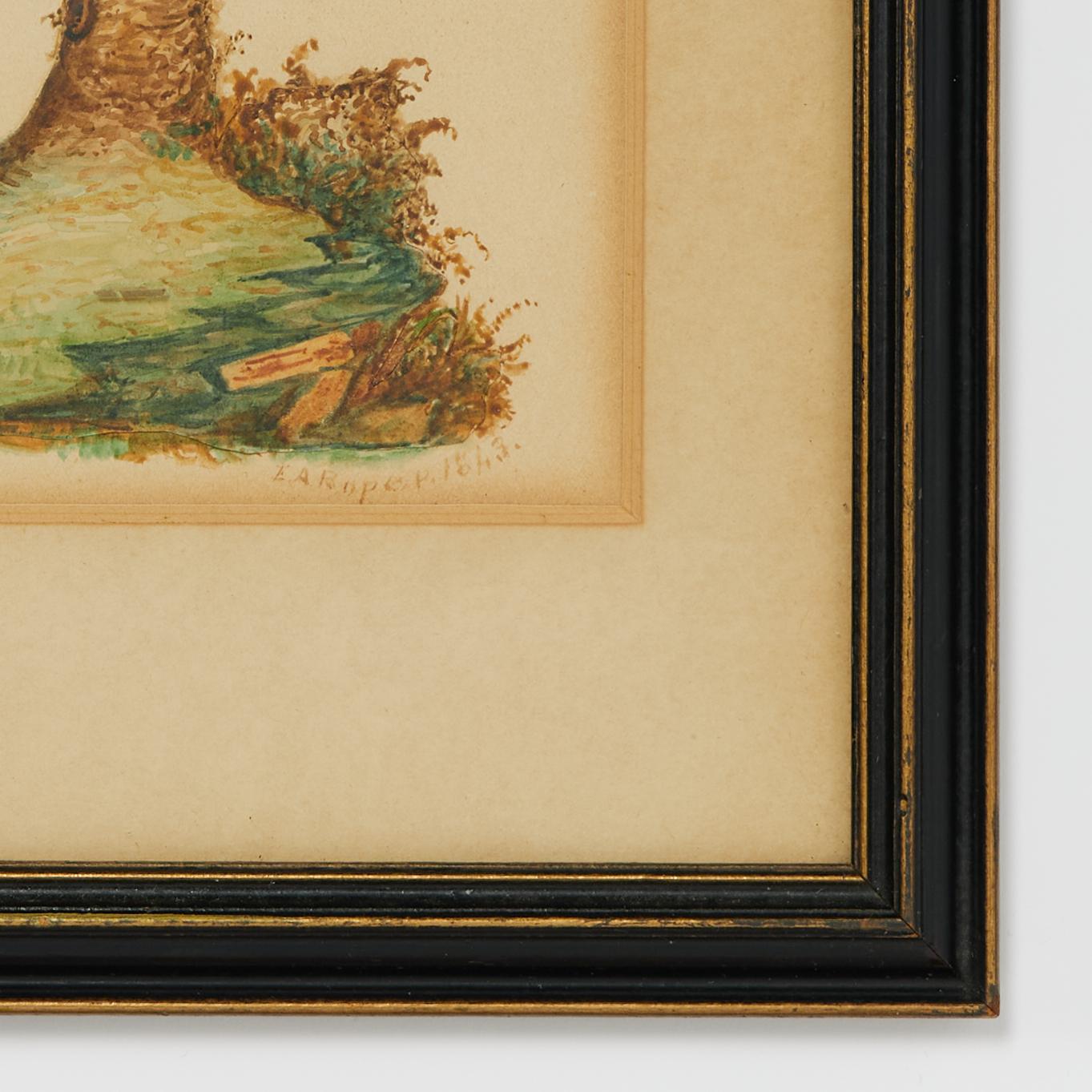 Group of Three Framed Antique Watercolors of Birds, Priced Individually For Sale 1