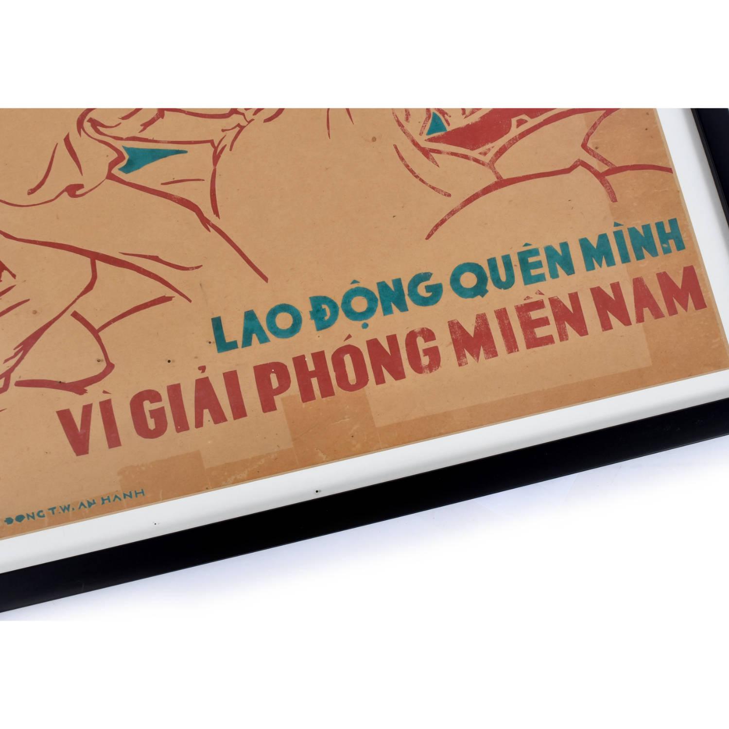 Group of Three Framed North Vietnam War Propaganda Posters 3