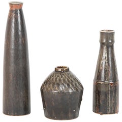 Vintage Group of Three Glazed Porcelain "Atelje" Vases by Carl-Harry Stålhane