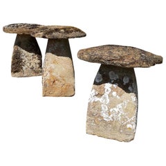 A pair of Ham stone staddle stones