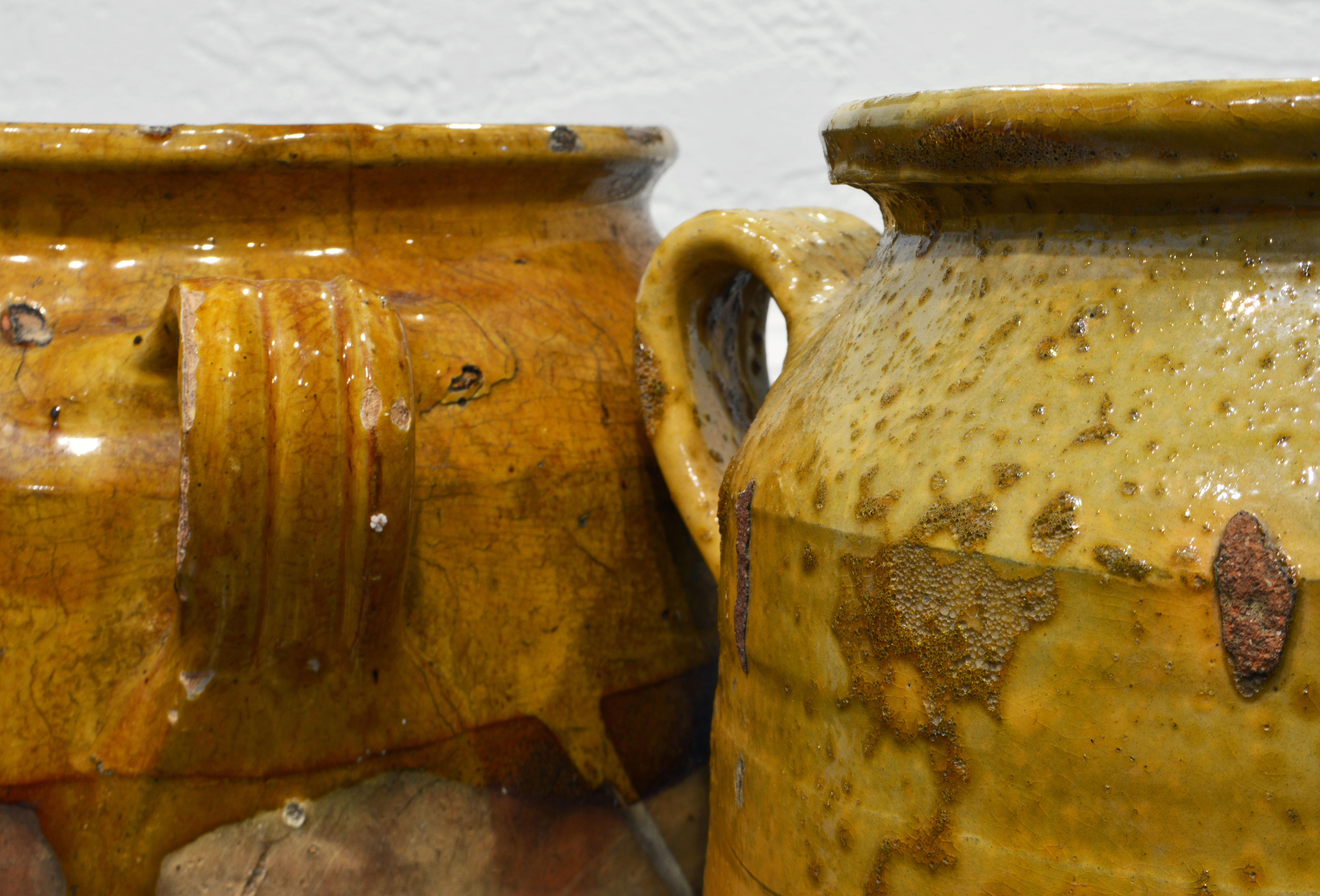 Group of Three Large 19th and Early 20th Century French Terracotta Confit Pots 3