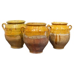 Group of Three Large 19th and Early 20th Century French Terracotta Confit Pots