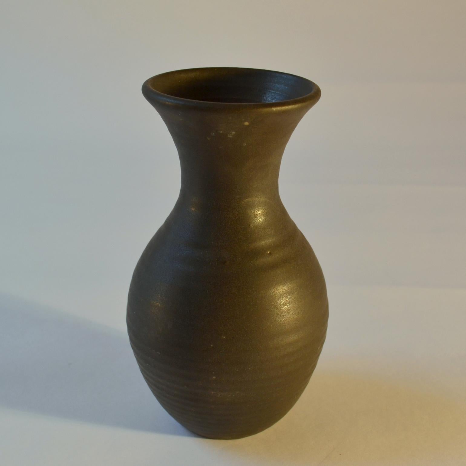 Group of Three Mid Century Ceramic Dutch Studio Vases in Earth Tones For Sale 4