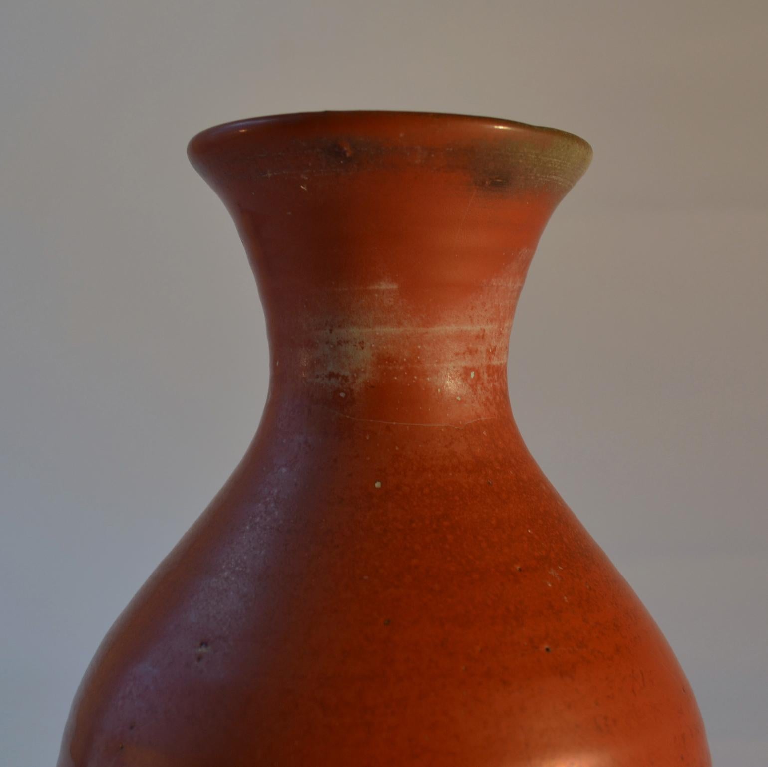 Group of Three Mid Century Ceramic Dutch Studio Vases in Earth Tones For Sale 5