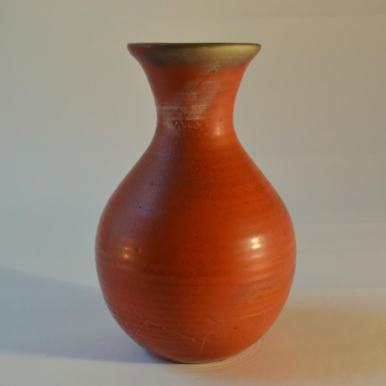 Group of Three Mid Century Ceramic Dutch Studio Vases in Earth Tones For Sale 3