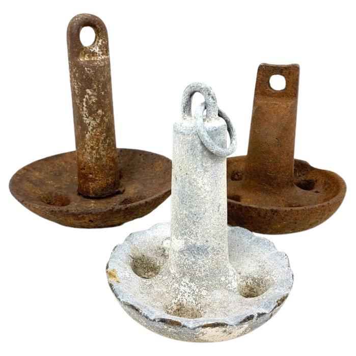 Group of Three Nautical Mushroom Anchors For Sale