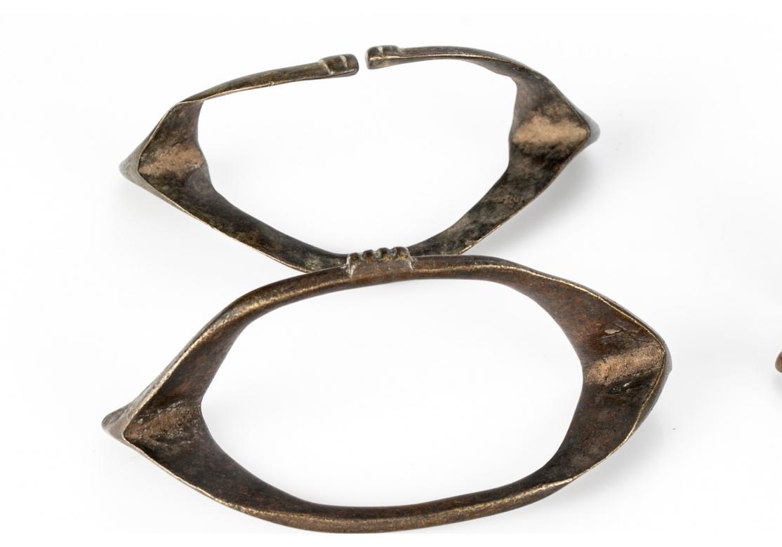Brass Group of Three Older African Bronze Bracelets/ Anklets