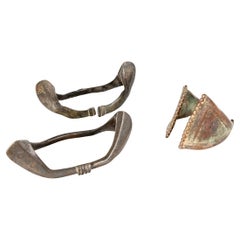 Group of Three Older African Bronze Bracelets/ Anklets