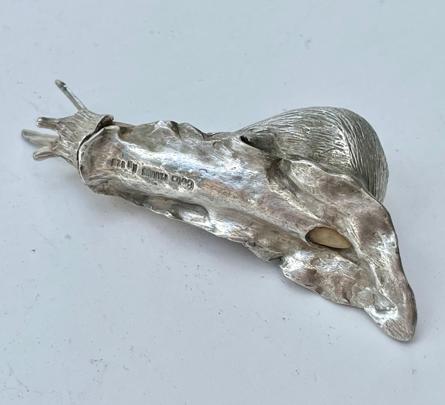 Cast Group of Three Rare Miniature Animals in Sterling Silver and Semi-Precious Stone