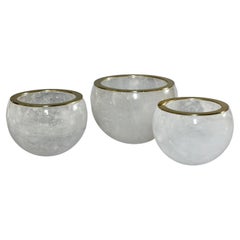 Group of Three Rock Crystal Bowls