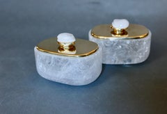 Groupe de trois boîtes en cristal de roche par Phoenix