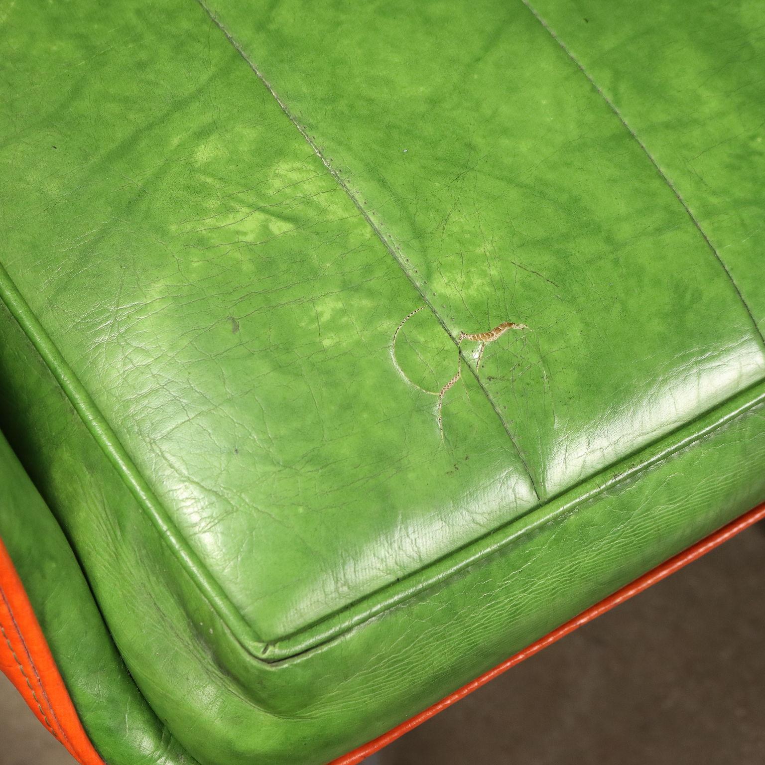 Gruppe von drei Vintage American Armchairs 60s-70s, grün und orange im Angebot 3