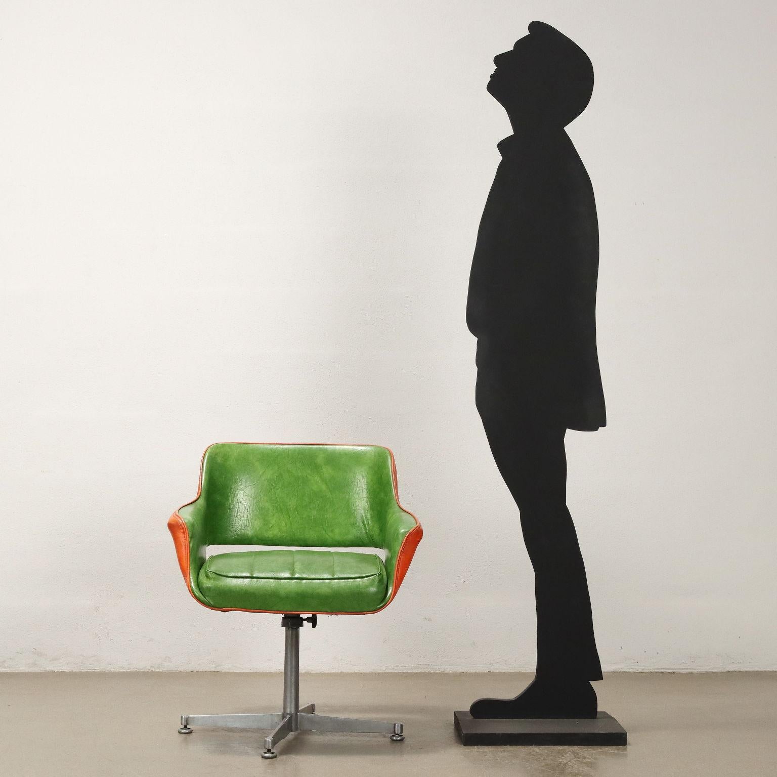 Gruppe von drei Vintage American Armchairs 60s-70s, grün und orange (Moderne der Mitte des Jahrhunderts) im Angebot