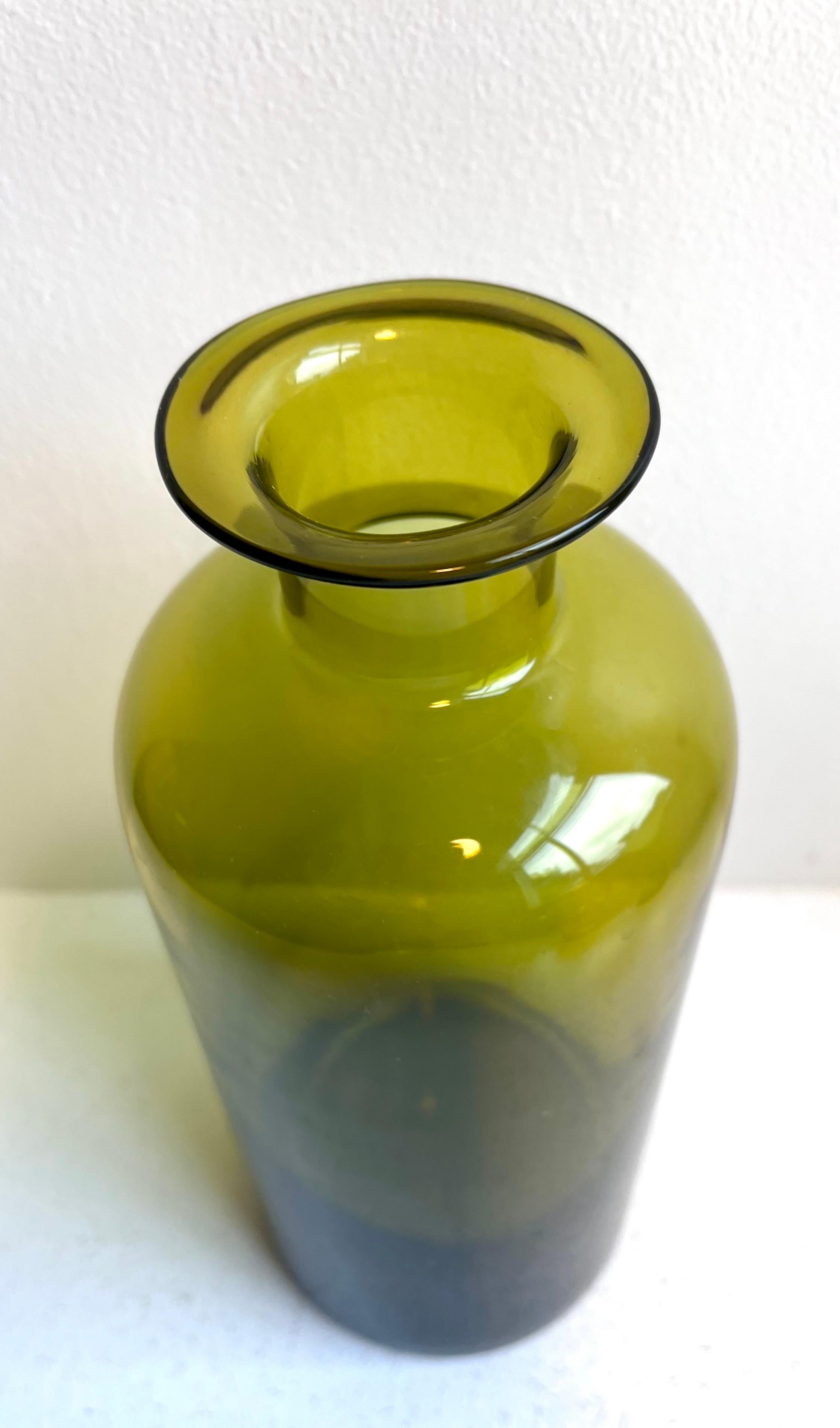 Group of Three Vintage Decorative Tall Glass Vessels, Denmark, 1960's In Good Condition For Sale In Philadelphia, PA