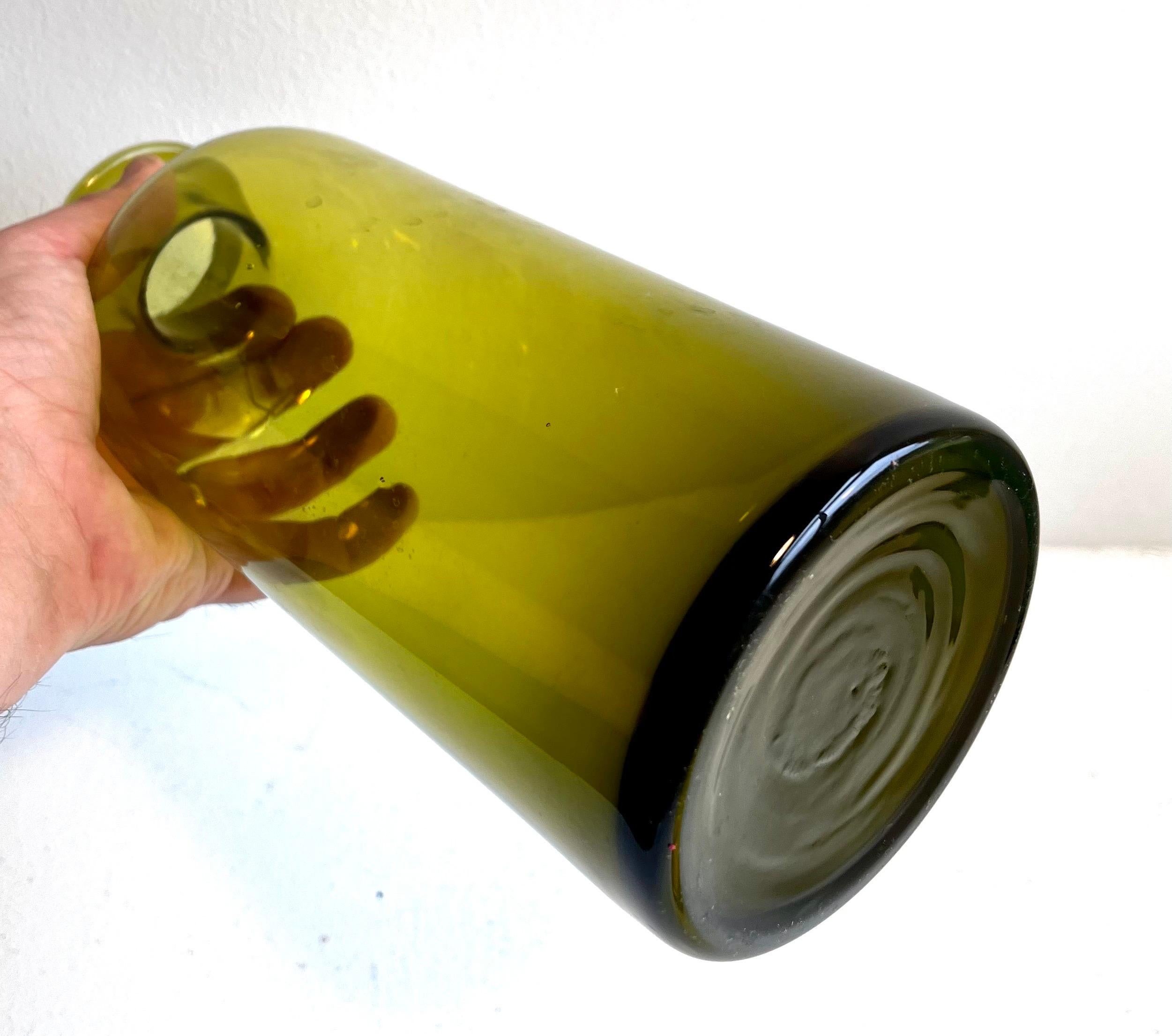 Art Glass Group of Three Vintage Decorative Tall Glass Vessels, Denmark, 1960's For Sale