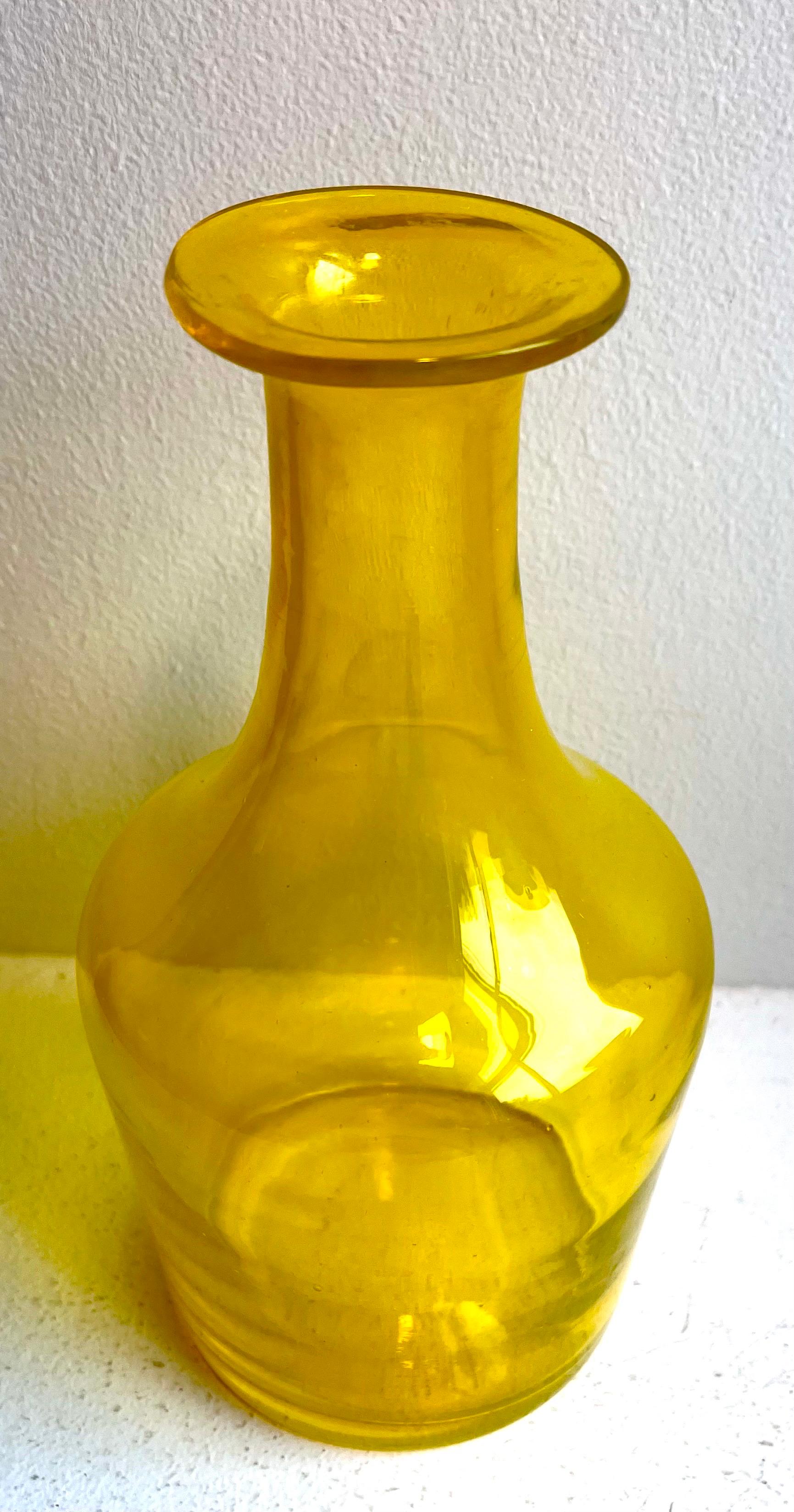 Group of Three Vintage Decorative Tall Glass Vessels, Denmark, 1960's For Sale 1