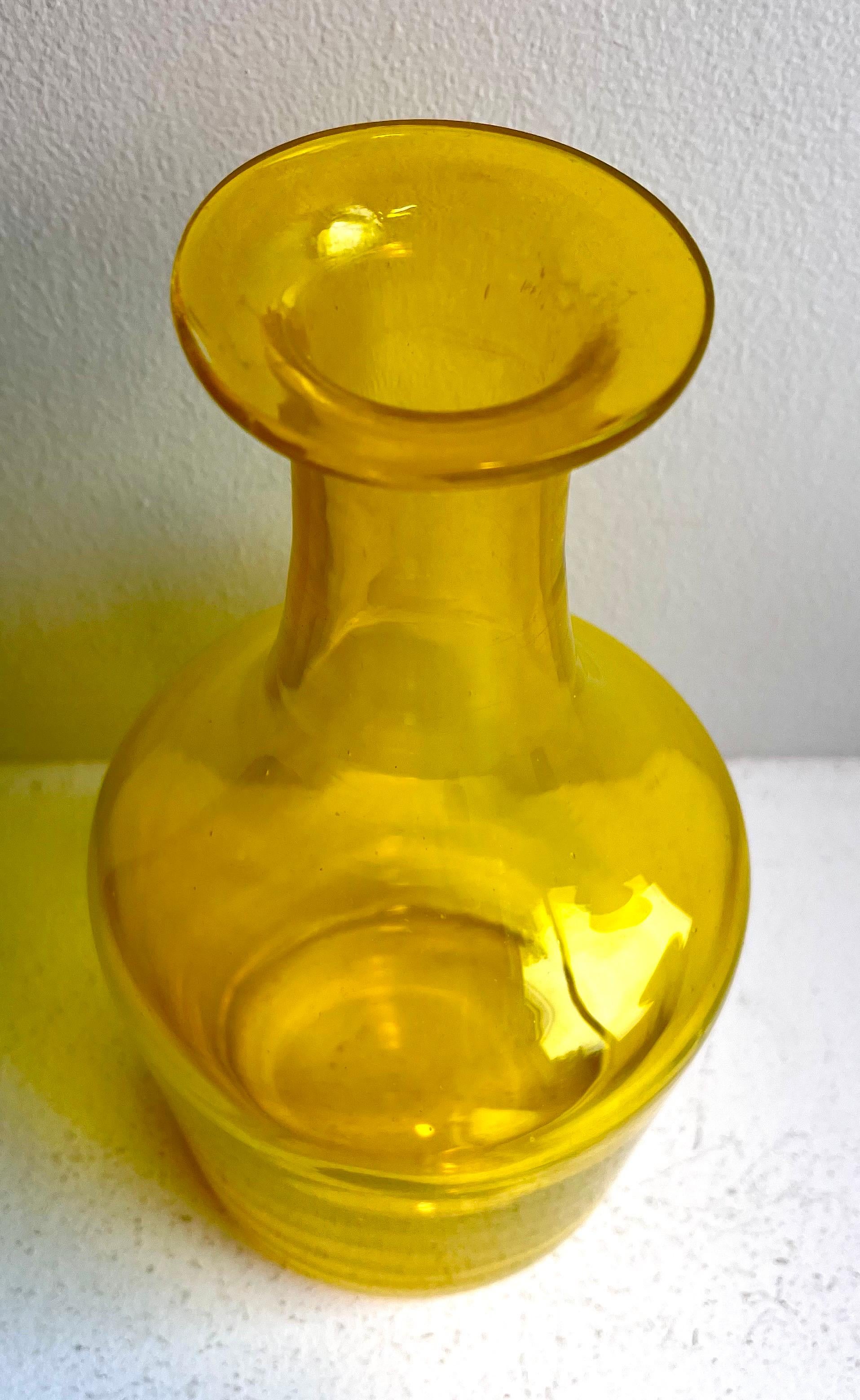 Group of Three Vintage Decorative Tall Glass Vessels, Denmark, 1960's For Sale 2