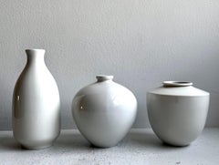 Group of Three White Porcelain Art Vessels by KPM Porcelain, Germany