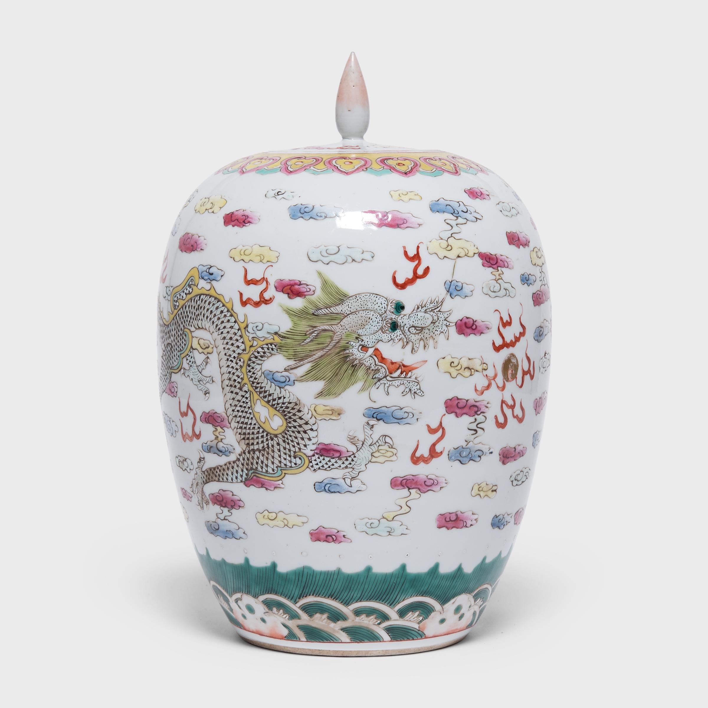 circa 1920 Korean wedding chest & 19th century Chinese porcelain ginger jar