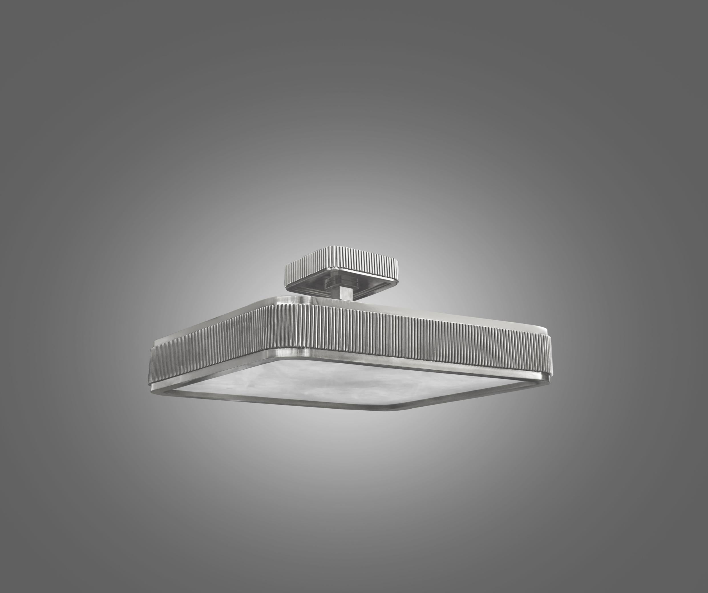 Group of Two BSO 28 Rock Crystal Semi Flush mount by Phoenix In Excellent Condition For Sale In New York, NY