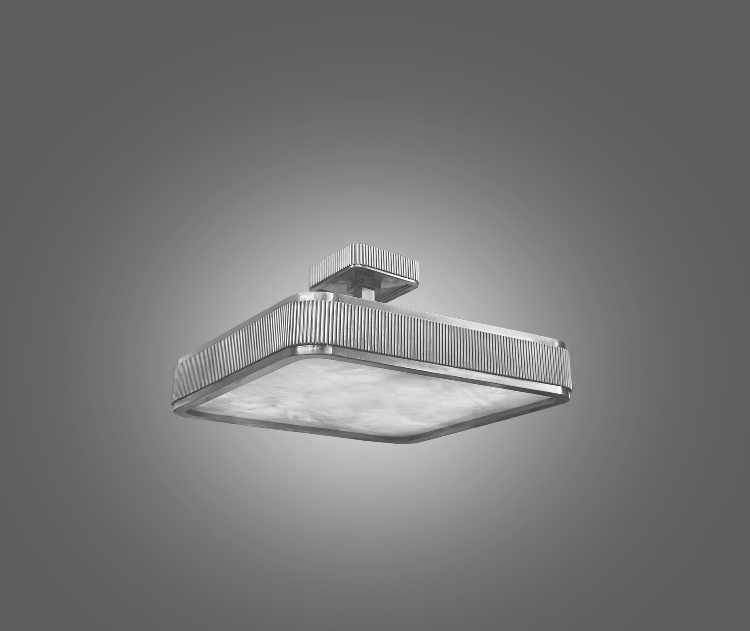 Contemporary Group of Two BSO 24 Rock Crystal Semi Flush mount by Phoenix For Sale