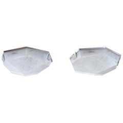 Group of Two DMF Rock Crystal Flush Mount by Phoenix