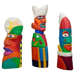 Group of Unique Vibrant Sculptures by Clemens Briels, Netherlands 1990s
