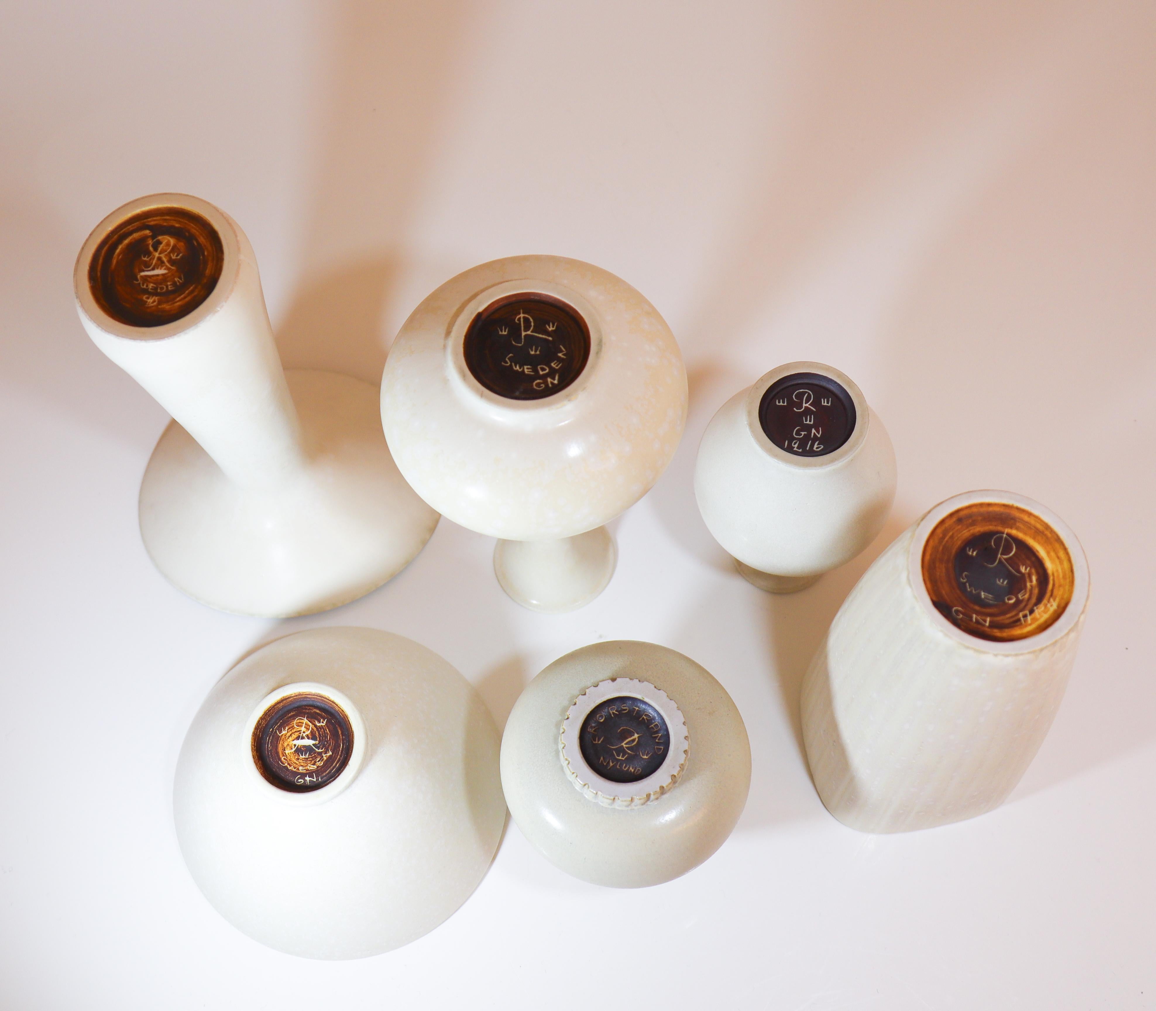 Group of White Ceramics by Nylund & Stålhane - Rörstrand - Midcentury Modern in vendita 2