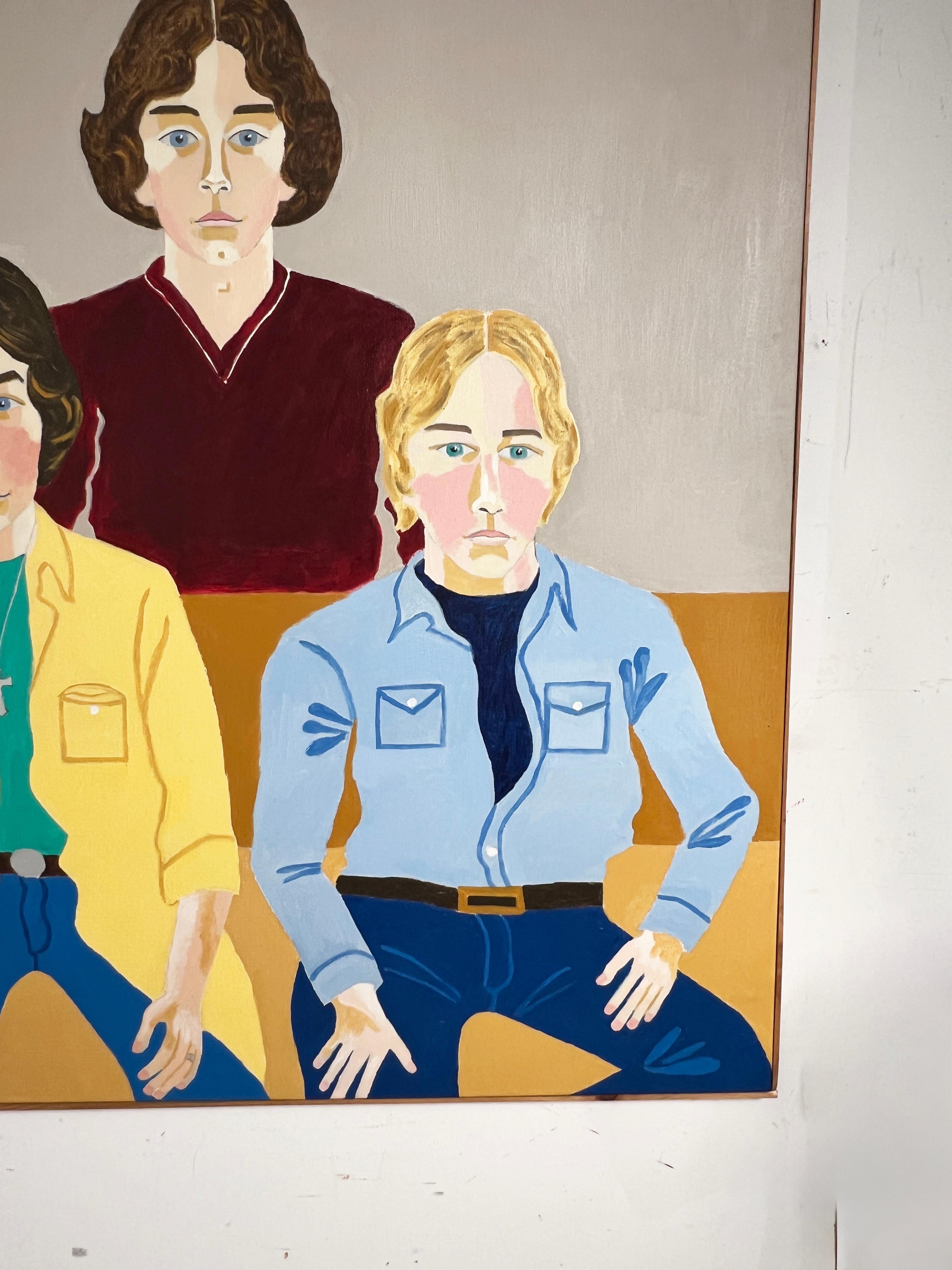 Late 20th Century Group Portrait in Manner of Allice Neel Titled 