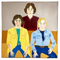 Group Portrait in Manner of Allice Neel Titled "The Boys Are Home", D. 1977