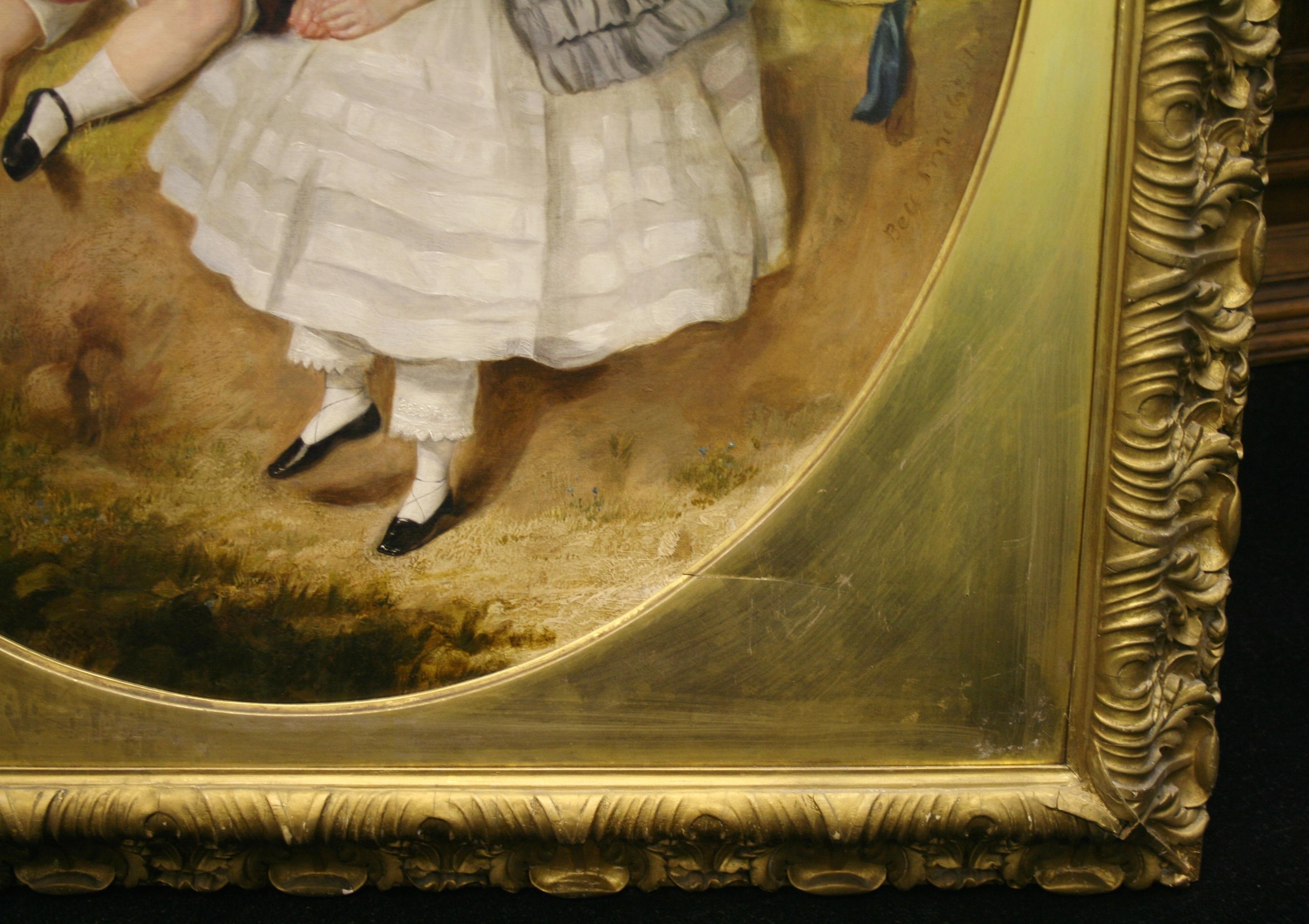 Retrato de grupo de dos niños por James Bennett H. Smith (británico, fl. 1830-1847) en venta 1