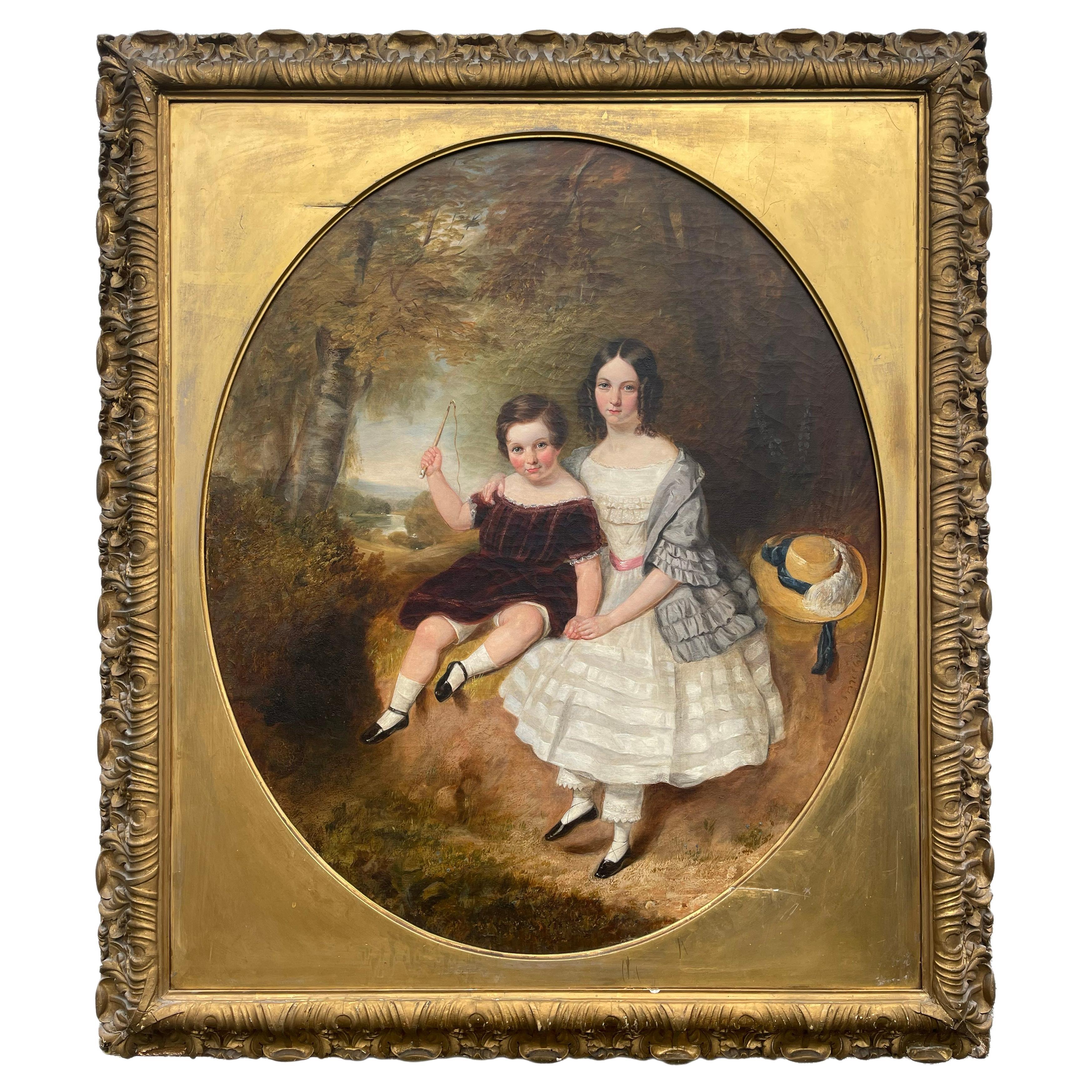 Group Portrait of Two Children by James Bennett H. Smith (British, fl. 1830–1847