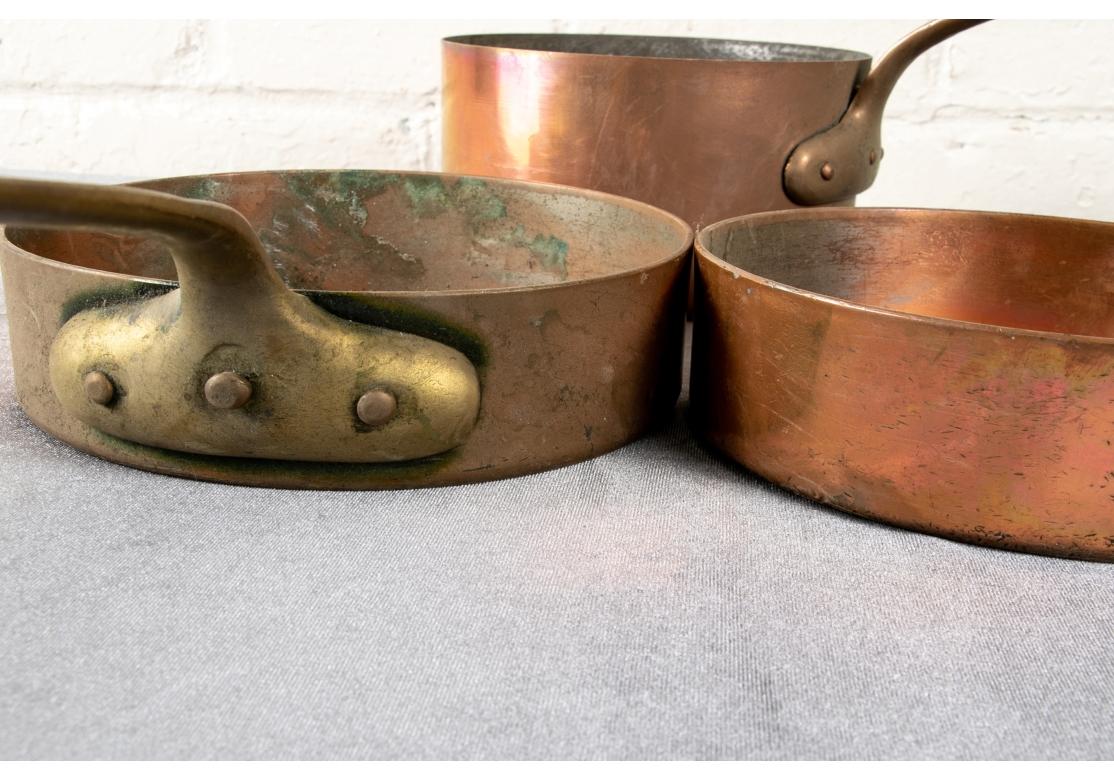 Grupo Sartenes y Salseras de Cobre Vintage Latón en venta
