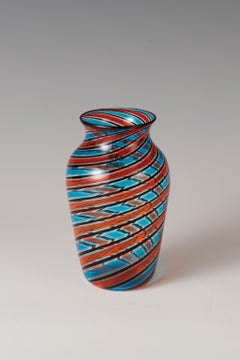 Groupe of 5 canne vases murano Fratelli Toso vintage, signed