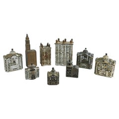 Grouping of Cast Iron Miniature Buildings