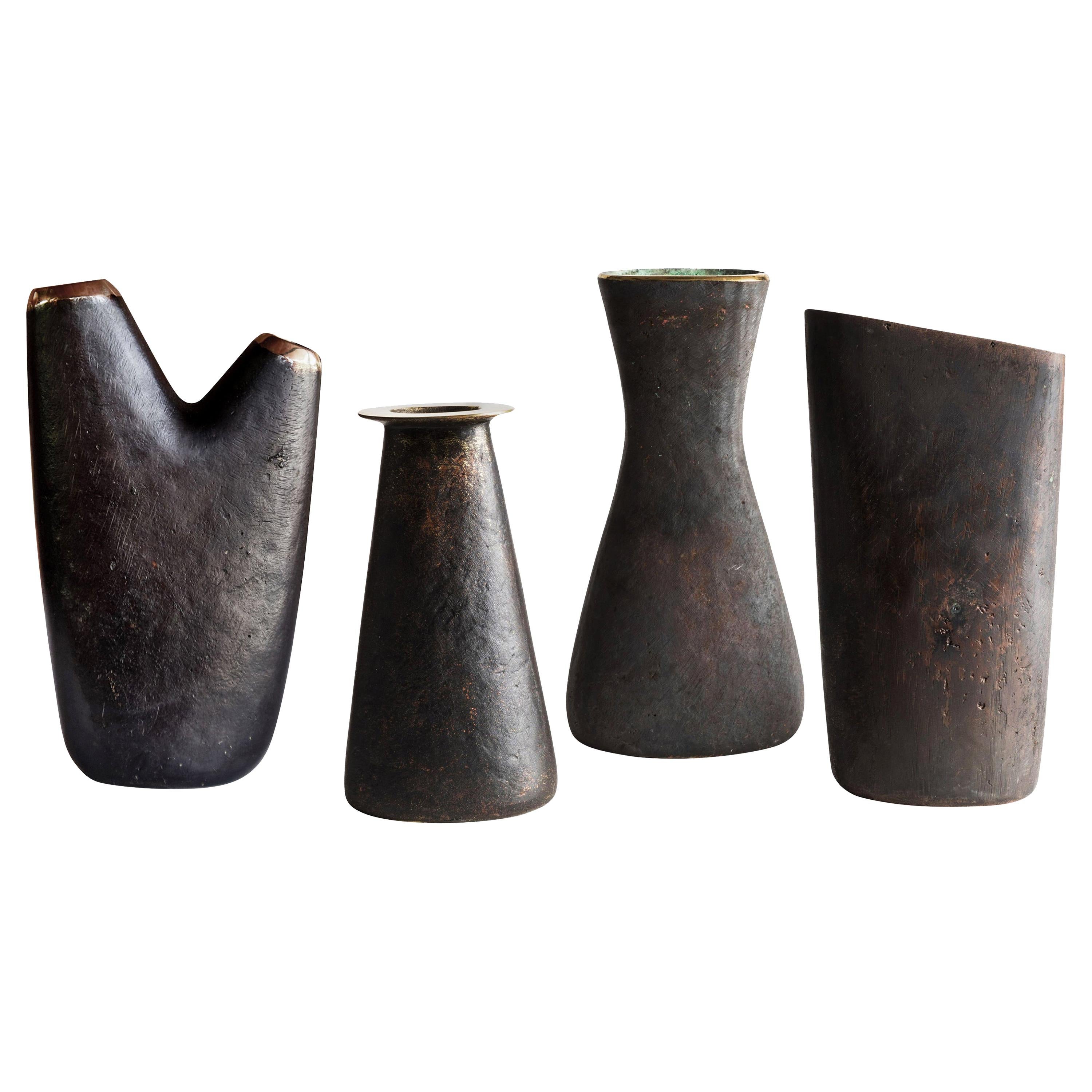 Grouping of Four Carl Auböck Brass Vases For Sale
