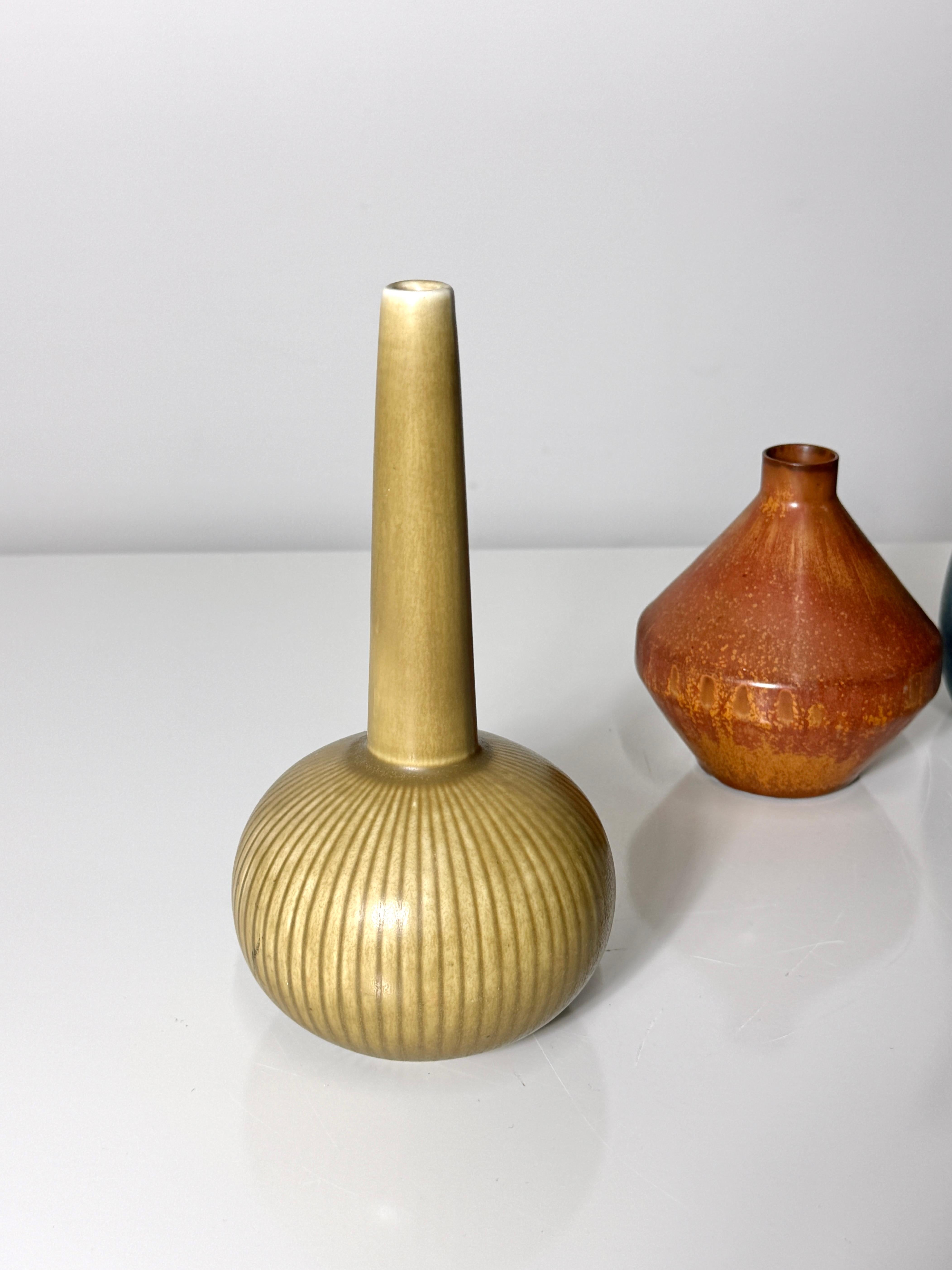Grouping of Rorstand Ceramic Vases By Gunnar Nylund & Carl Harry Stalhane Sweden For Sale 2