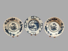 Grouping of Three Delft Blue and White Plates A Pair and a Single