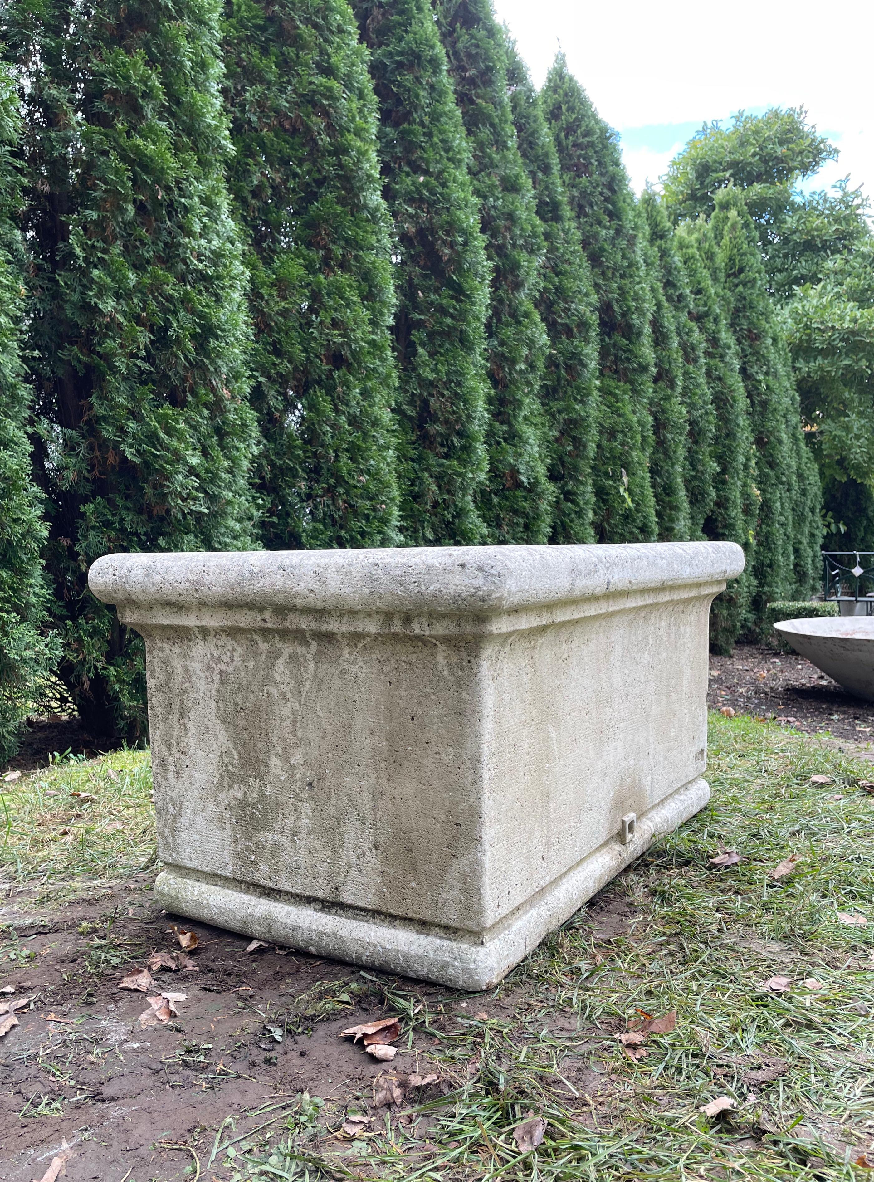 Grouping of Three French Cast Stone Planters Signed La Vieille For Sale 10