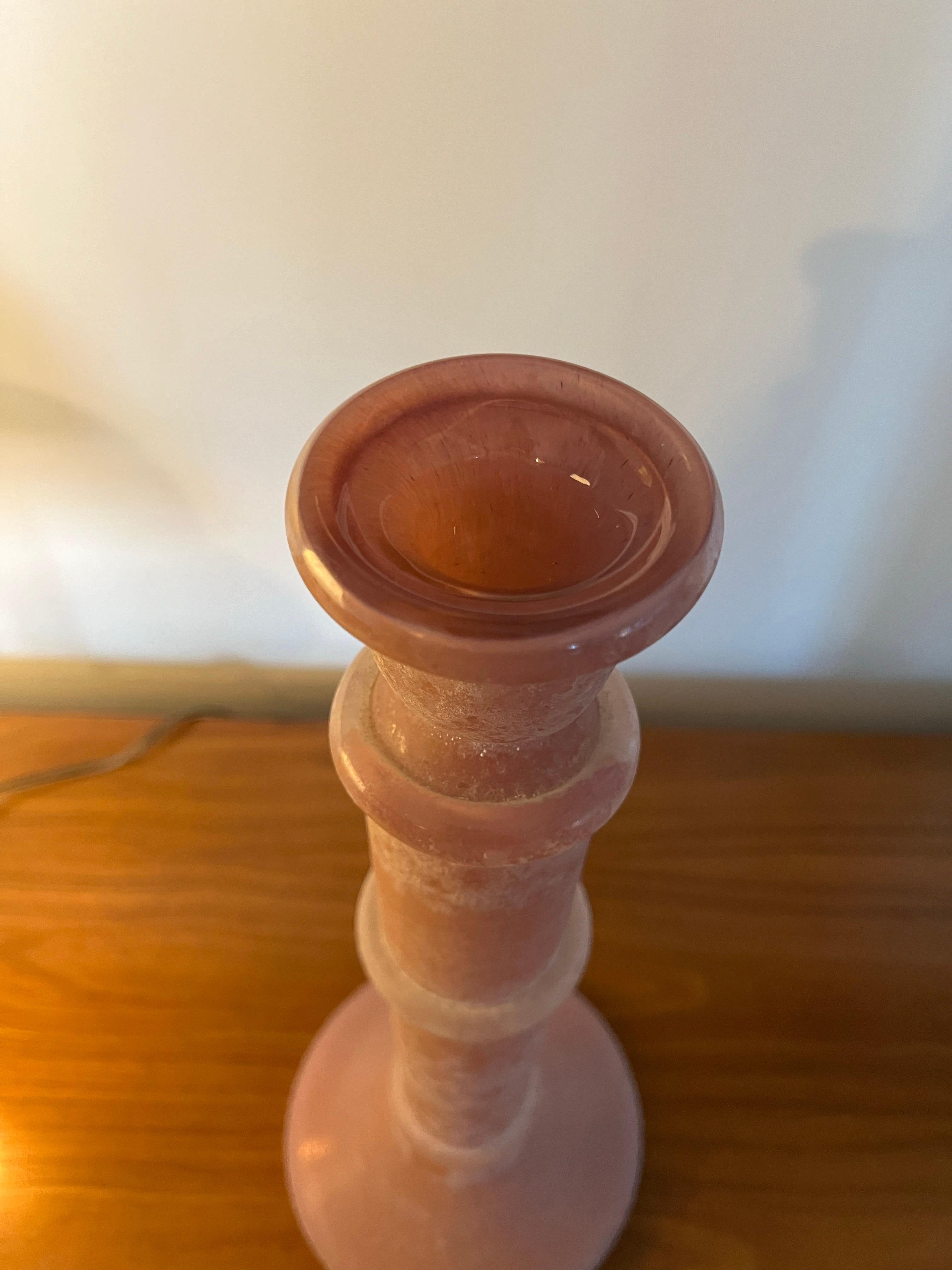 Groupe de trois grands bougeoirs en verre Scavo de Cenedese en vente 1