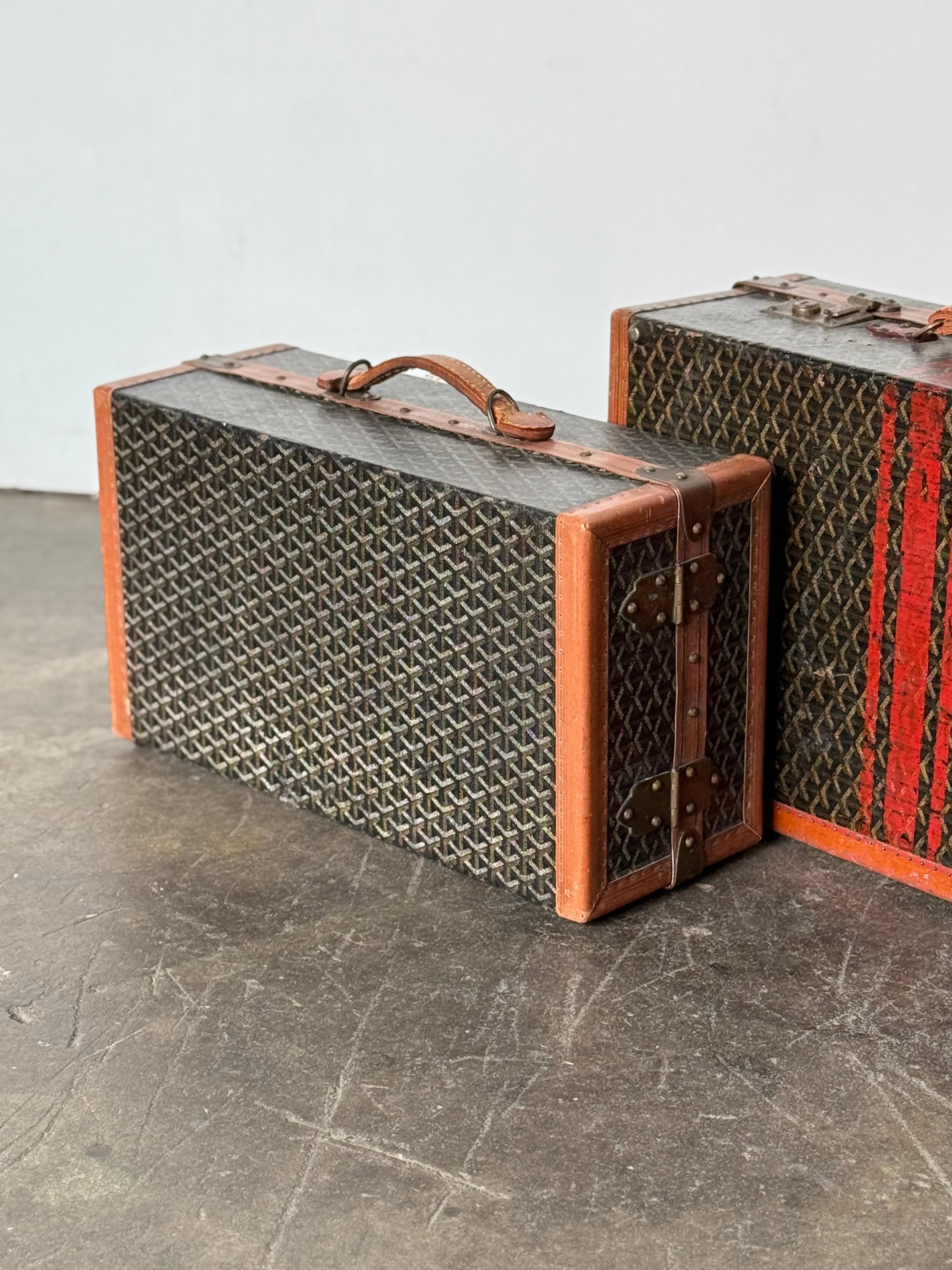 20th Century Grouping of Three Rare Original Goyard Suitcases/Trunks For Sale