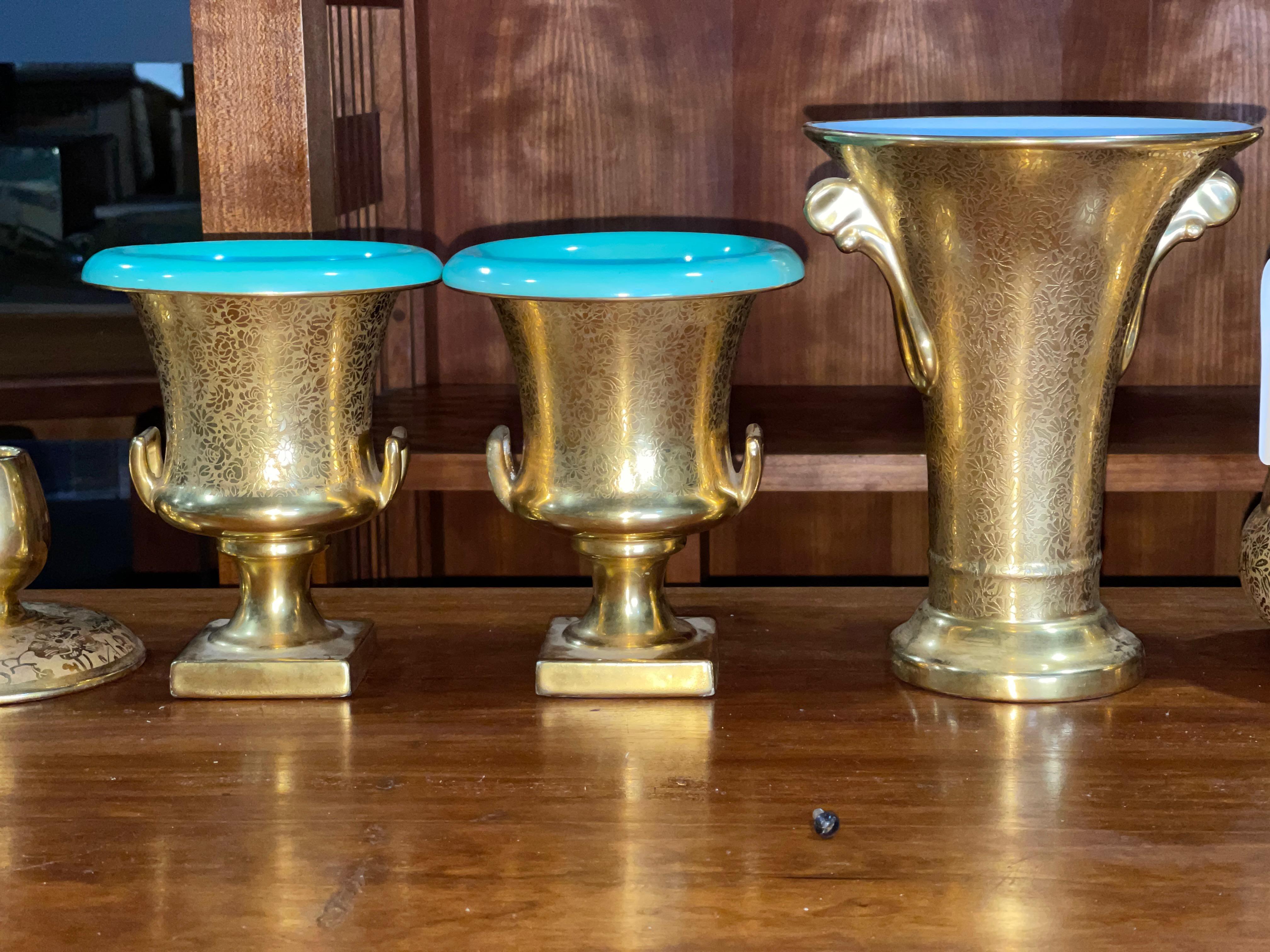 Groupement de Trenton Potteries dorées et décorées par Wheeling  en vente 10