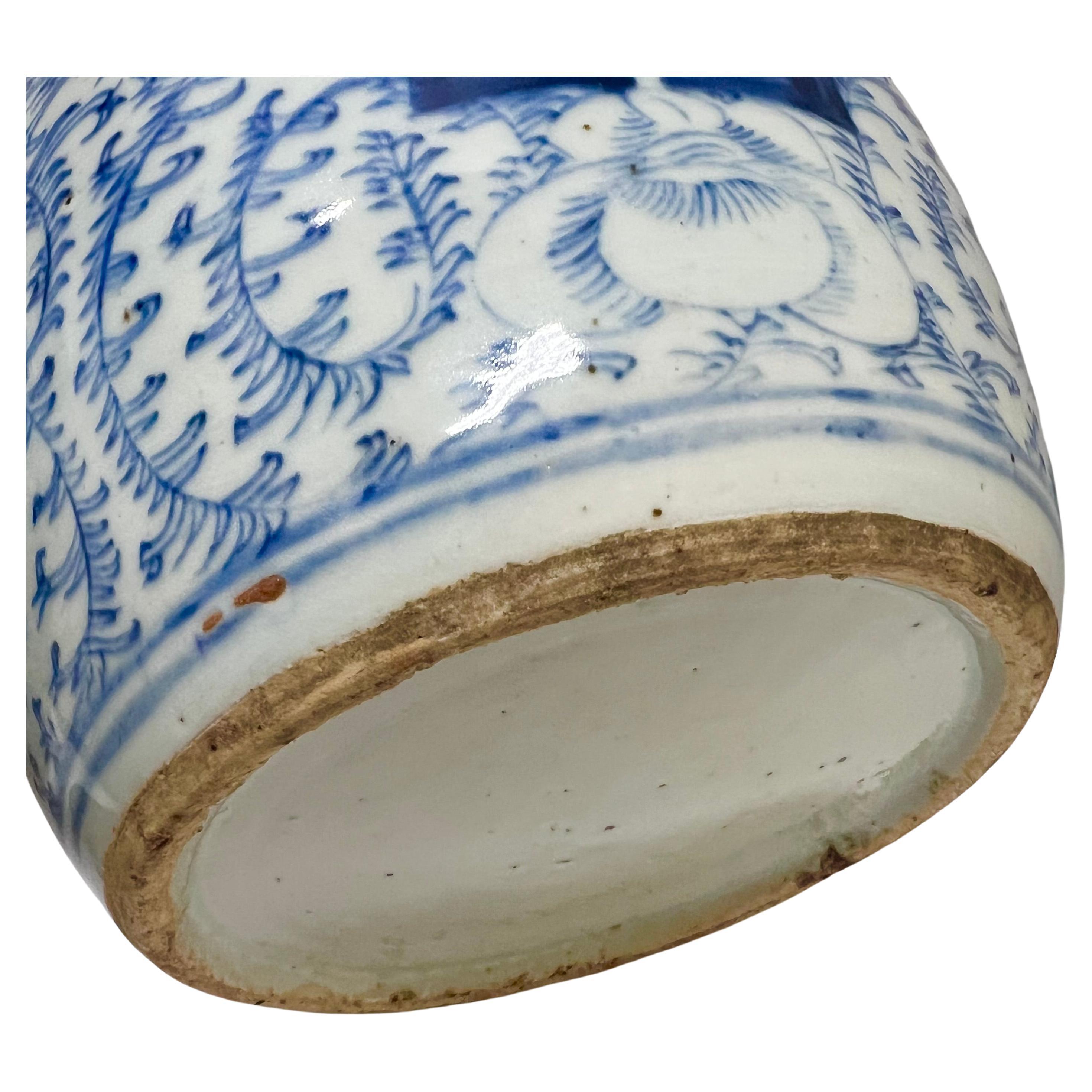 Women's or Men's Two Antique Chinese Blue & White Porcelain Double Happiness Jars